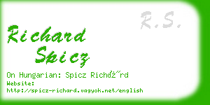 richard spicz business card